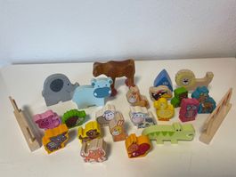Holz - Diverse Tiere Spielfiguren und verschiedene Teile