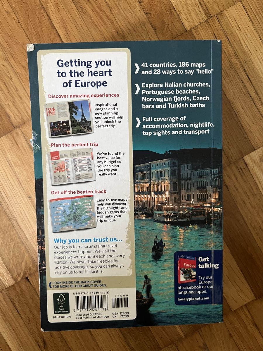 Libri: Lonely Planet Europe Travel Guide – Usato da Zürich venduto da Zurich_TimeCapsule 1