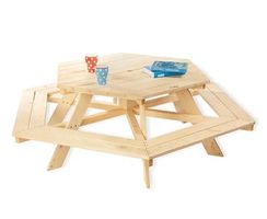 PINOLINO Kindersitzgruppe Nicki 6-eckig Holz nature