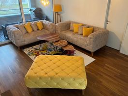 Designer Chesterfield Wildledersofa