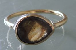 LUCAS JACK vergoldeter Silber 925 Fingerring mit Labradorit