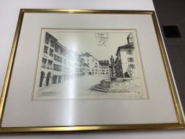 Zeichnung von Willy Buck Wil sauber gut erhalten