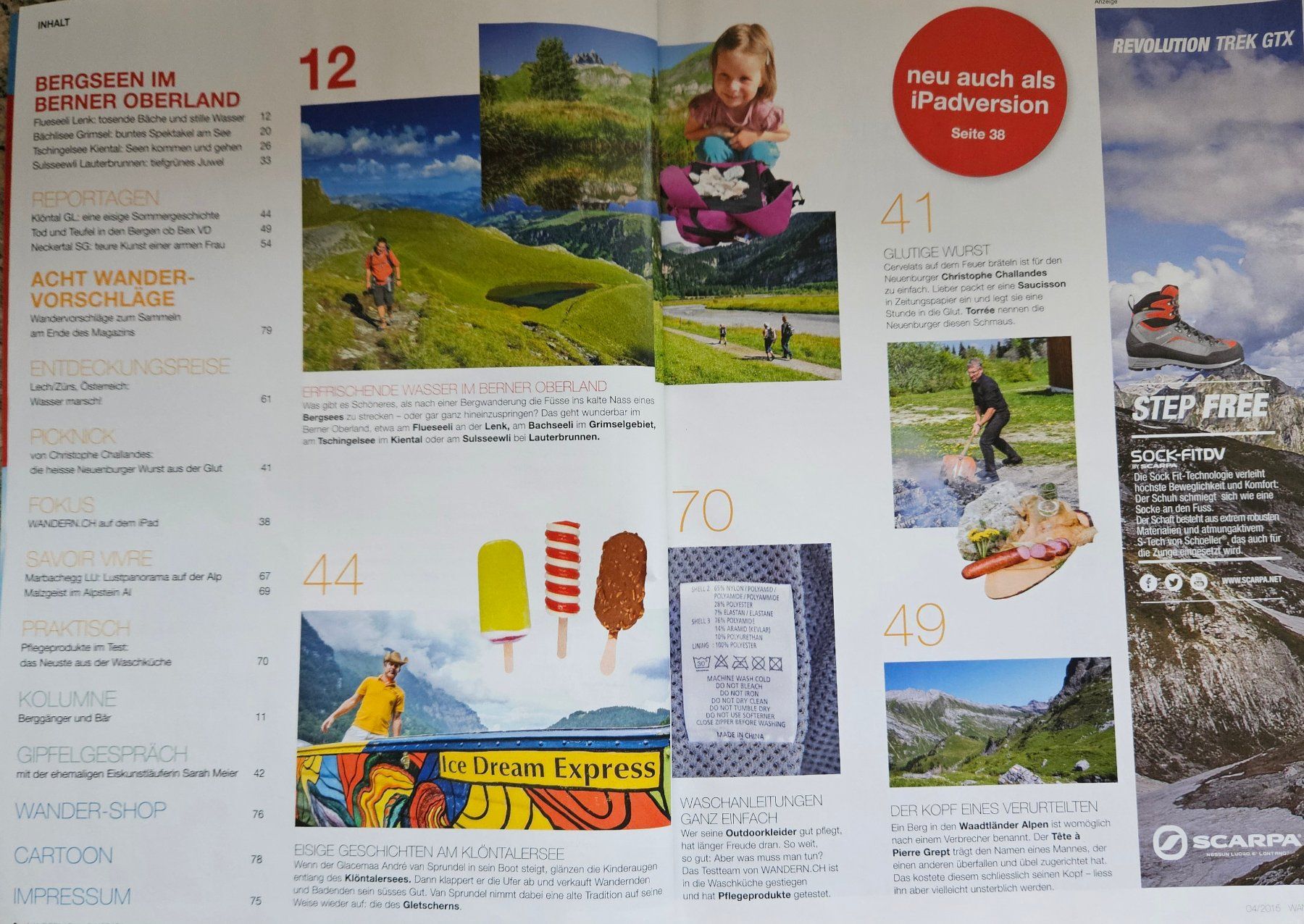 Riviste & Magazine: Wandermagazin "wandern.ch" 4/2015 Bergsommer – Usato da Weinfelden venduto da heibo02 1