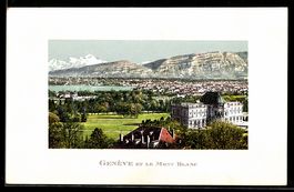 AK Genève, Panorama et le Mont Blanc