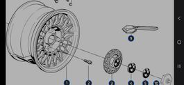 Neue Nabendeckel BMW E30 OEM Nummer 36132225622