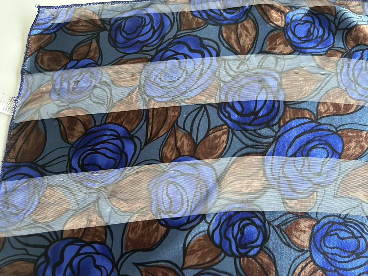 Foulards, Tücher & Schals: Scarf blue floral pattern polyester made in Korea new – Neu (gemäss Beschreibung) aus Saland von ele_vc96 1