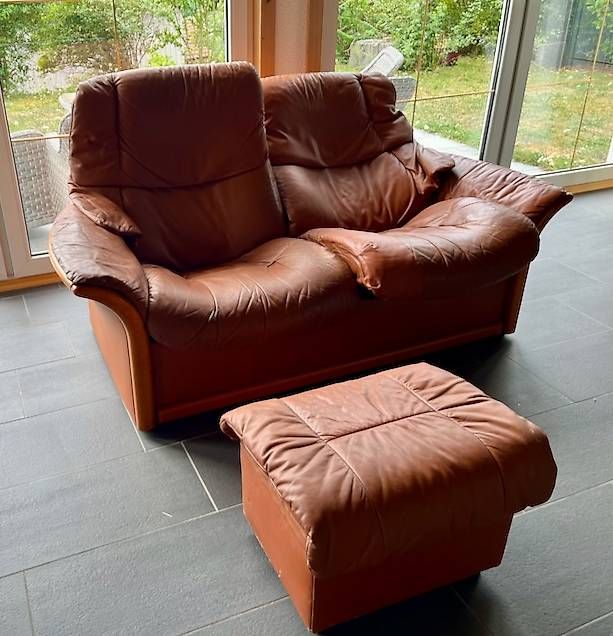 Sofas: Hochwertiges Stressless Doppelsofa Ekornes, Echtleder – Gebraucht aus Weingarten-Kalthäusern von redex 1