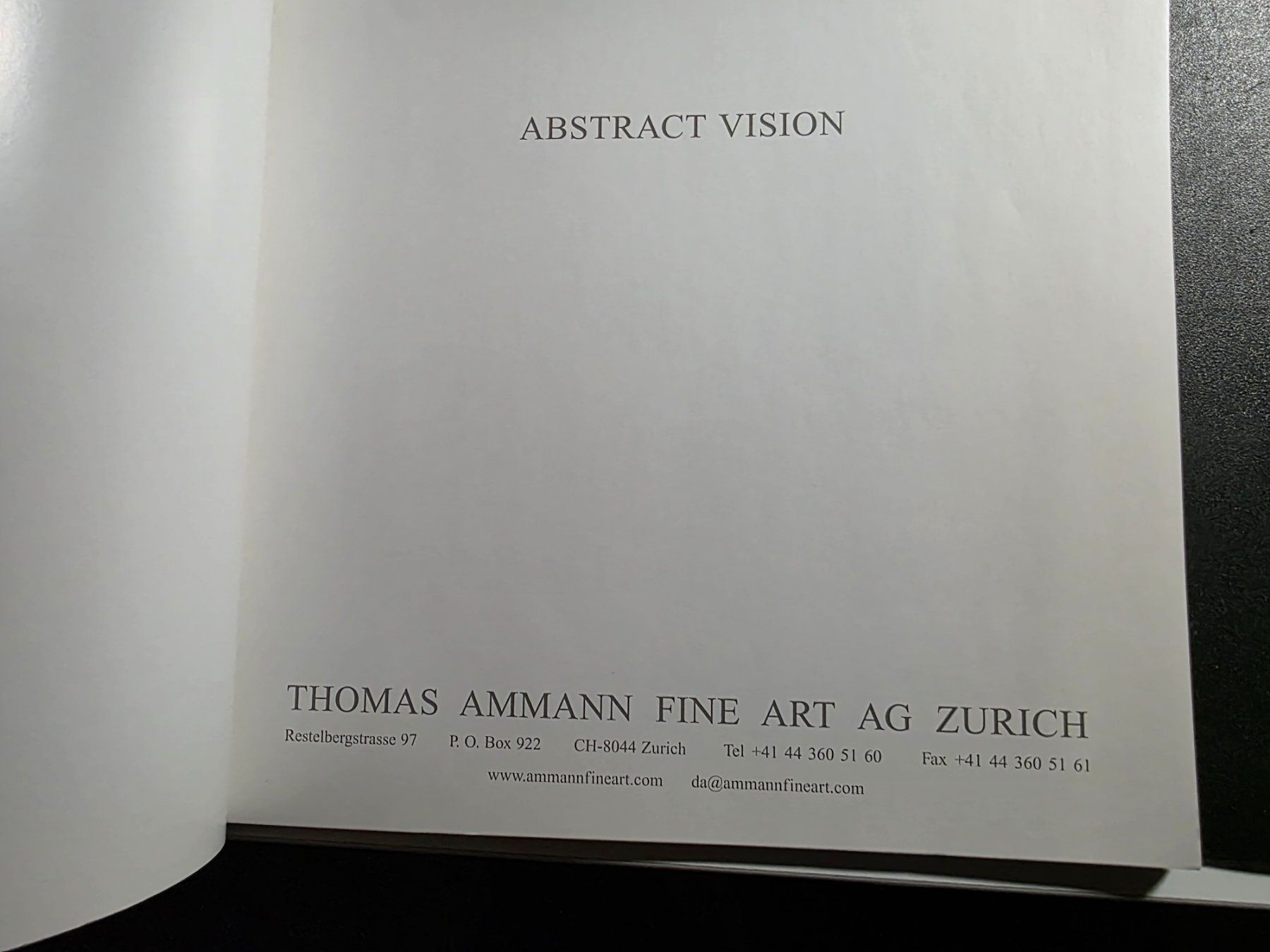 Livres: Abstract Vision - Thomas Ammann Fine Art AG - 2008 – D'occasion à Walterswil BE par Lonitti 2