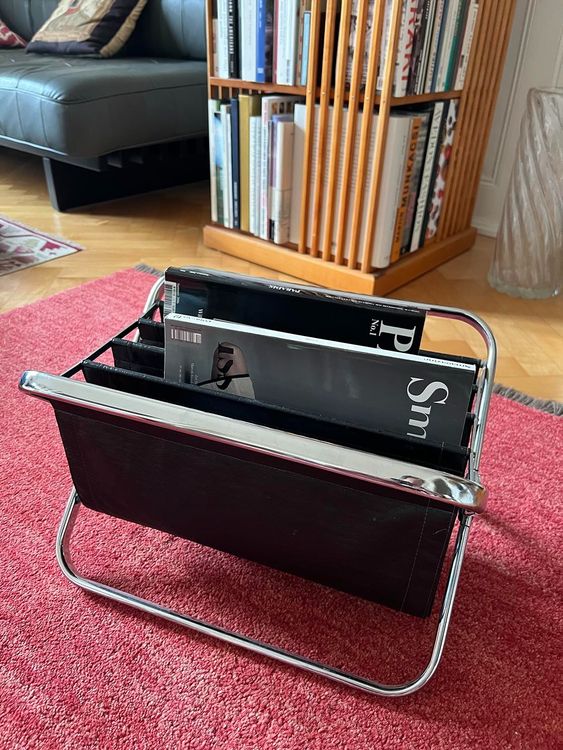 Sharplace Zeitschriftenständer 35x11x36cm - Metalldraht Rahmen Mit Rattanoptik Für Büro & Wohnzimmer