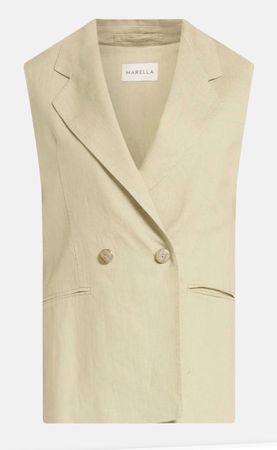 Weste, Gilet, Blazer, Leinen beige natur, neu