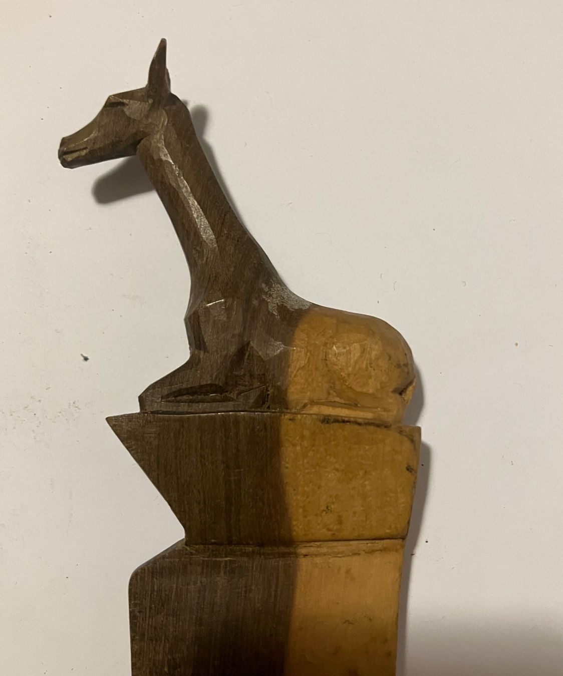 Altro materiale per ufficio: Antiker Brieföffner Holz Giraffe handgeschnitzt, ca. 30cm – Usato da Basel venduto da djwwpp 1