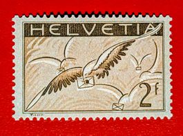 FLUGPOST F13 2 FR. TAUBE WOLKEN 1923* GUMMIERT FALZSPUR