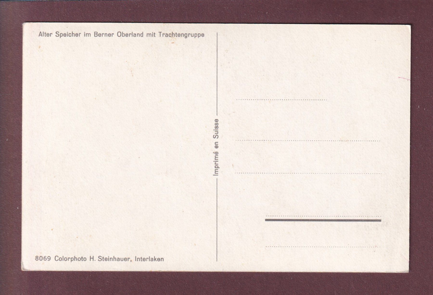 Cartoline postali: Alter SPEICHER - Trachtengruppe – Usato da Pully venduto da nicecards 1