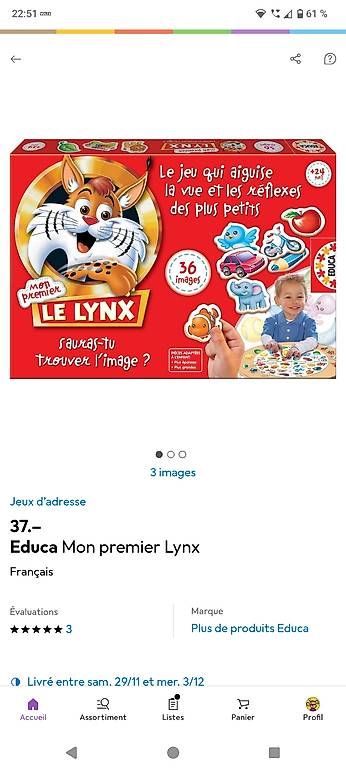 Spiele: Le lynx version enfant, educa – Gebraucht aus Veyrier von cec_2xq6 2