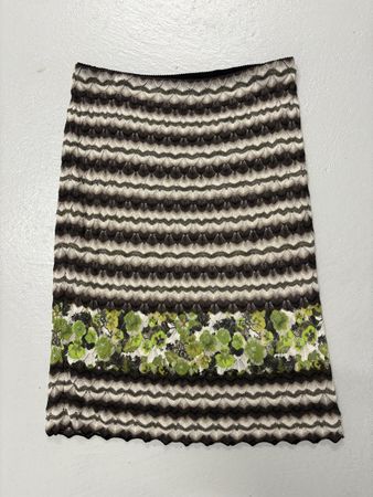 Marc Cain Rock Gr.N6 44 Blumenmuster, Sommer braun Strick