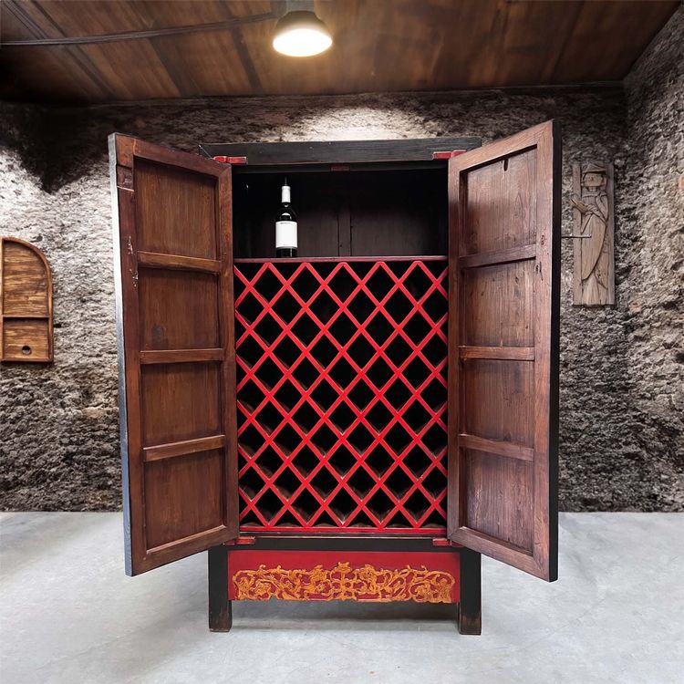 Chinesischer Hochzeitsschrank Wein Whisky Schrank China rot | Kaufen ...