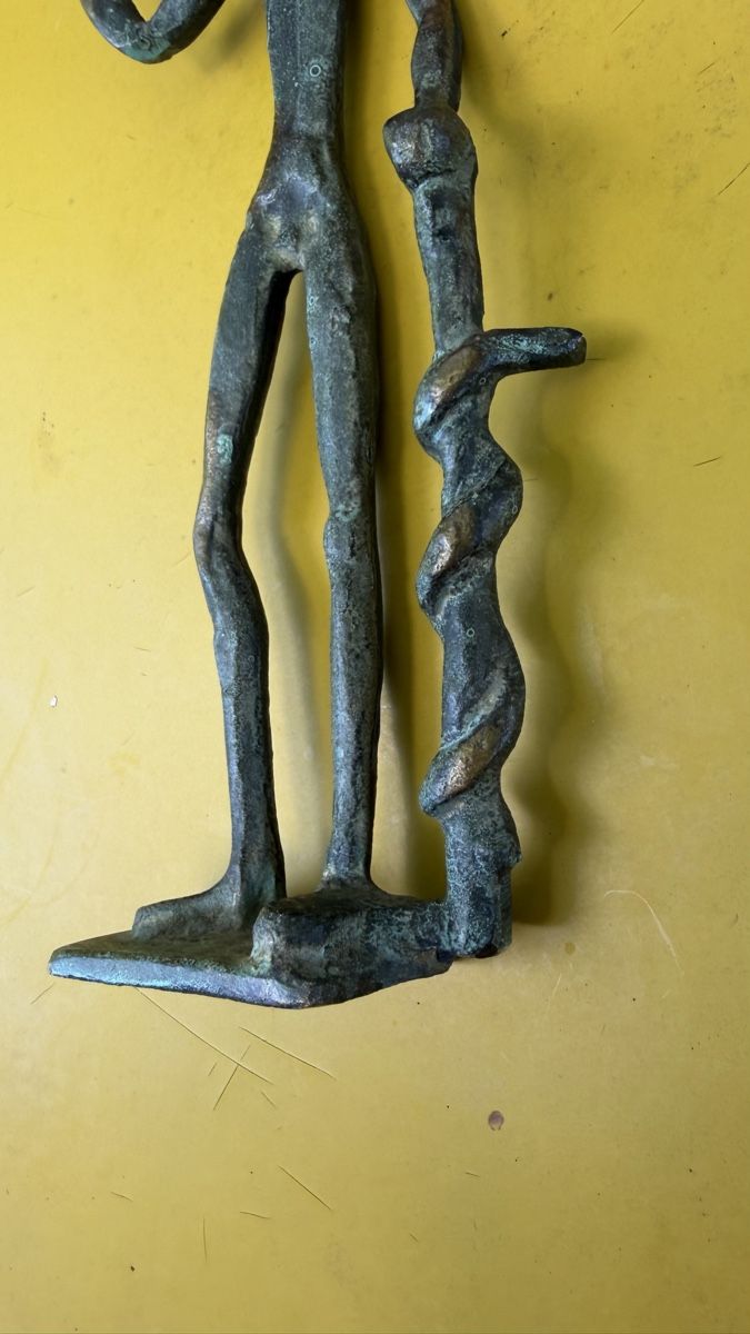 Statuette: Asklepios Gott der Heilkunde Bronze Figur Schlange  – Usato da Riedholz venduto da Frettchen63 7