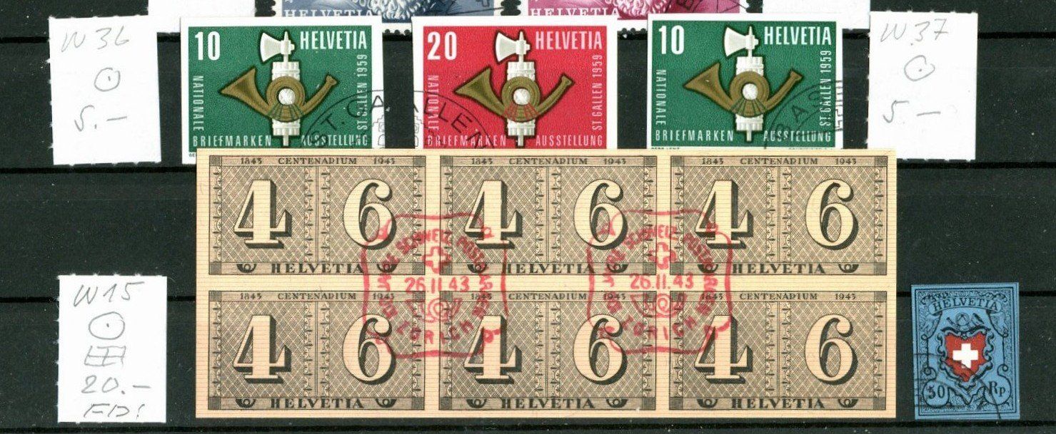 Alle Briefmarken: TOP BLOCKAUSSCHNITTE 1A GEST. - FR. 160.00 – Gebraucht aus Sarmenstorf von Tricardo 1