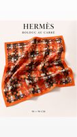 Carré Hermès Bolduc au Carré 90x90cm soie neuf