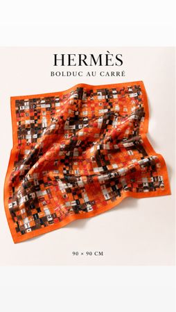Carré Hermès Bolduc au Carré 90x90cm soie neuf