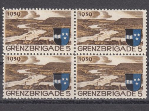 Tutti i francobolli: Grenztruppen Wi 23 im 4er-Block postfrisch – Usato da Bürglen TG venduto da StampGraf