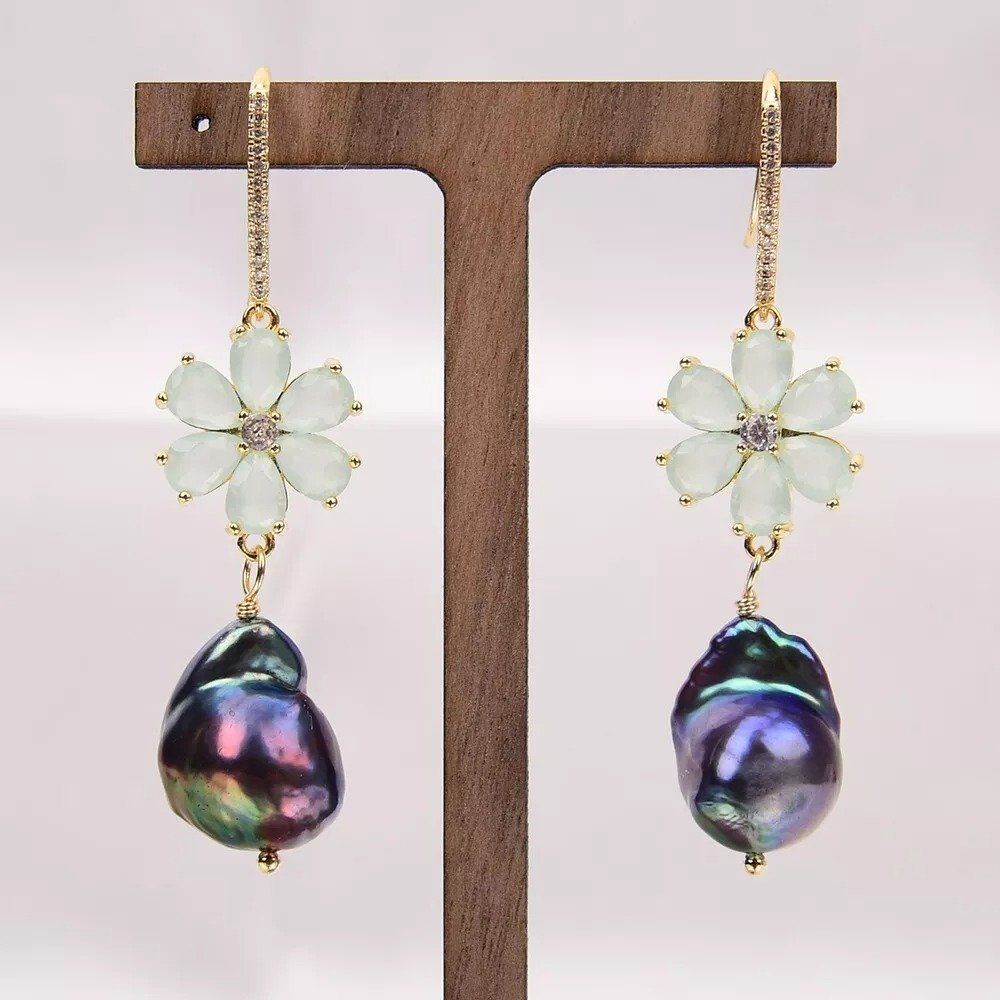 Orecchini pendenti & Orecchini a lobo: Lua Schwarz Perlen Ohrhänger Echt Boucles Chandelier Perle – Nuovo (secondo la descrizione) da Prilly venduto da ilyria73 2