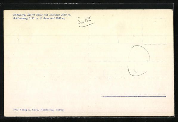 Cartes postales: Engelberg, Hotel Hess mit Hahnen aus der – D'occasion à Berlin par bartko-reher 1