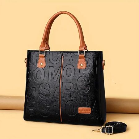 Schicke Damenhandtasche Kunstleder schwarz/braun