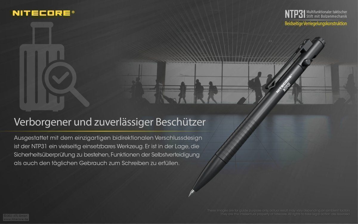 Penna & Evidenziatori: Tactical Pen NiteCore NTP31 aus Alu – Nuovo e nell'imballaggio originale da Grüningen venduto da Prolumin 1