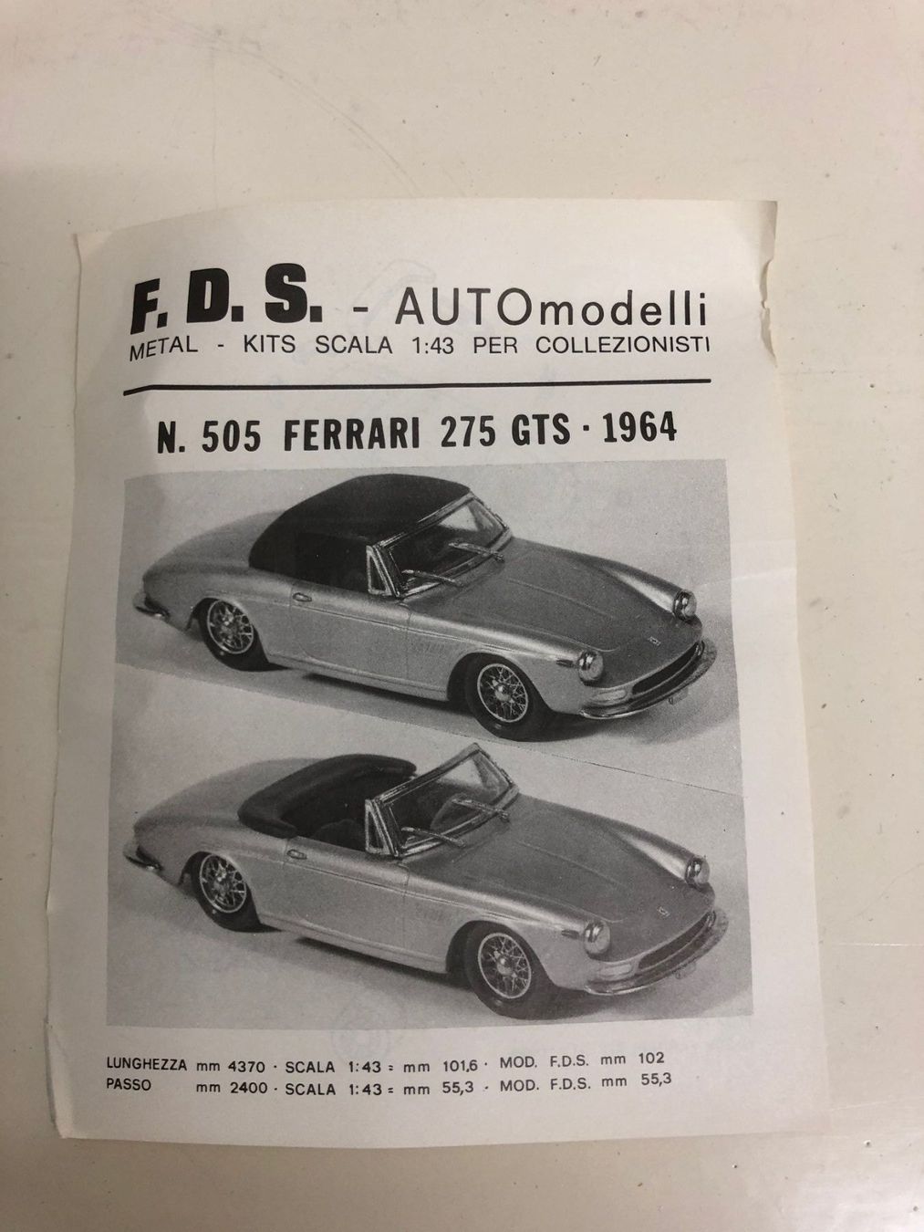 Ferrari Modellini d'auto: FDS-Kit Ferrari 1/43 – Nuovo (secondo la descrizione) da Muttenz venduto da Gucci2005 2