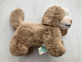 Hermann Teddy Stoffhund braun weiss gebraucht