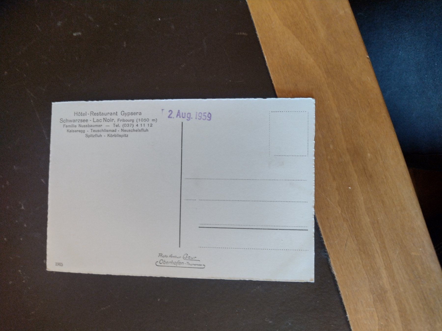 Ansichtskarten: Antike Postkarte vom Schwarzsee – Gebraucht aus Appenzell-Steinegg von lichs 1