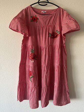 Brigitte Bardot Kleid Vichy Rot Weiss Gr. S