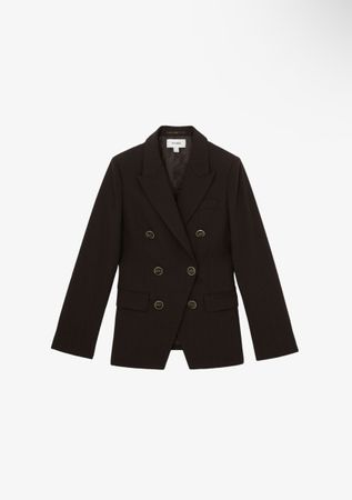 Reiss Blazer Zweireiher Schwarz Gr. 40 Petite Neu