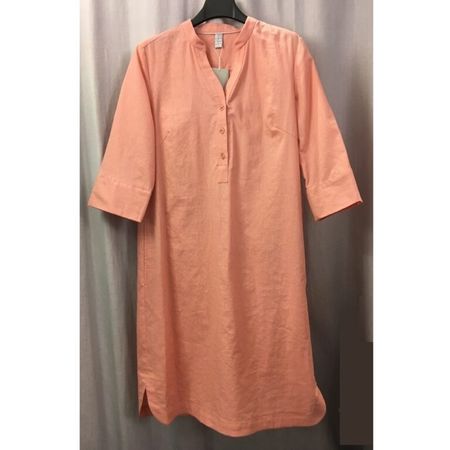 kleinbasel Tunika Kleid 3/4 Arm Leinen Mix coral Gr 40 neu