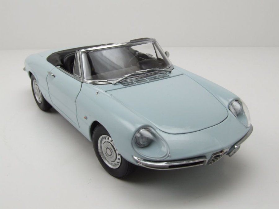 Alfa Romeo Modellini d'auto: Alfa Romeo Duetto Spider 1966-1969 hellblau/ Verdeck schwarz – Nuovo e nell'imballaggio originale da Gerlafingen venduto da espero88 8