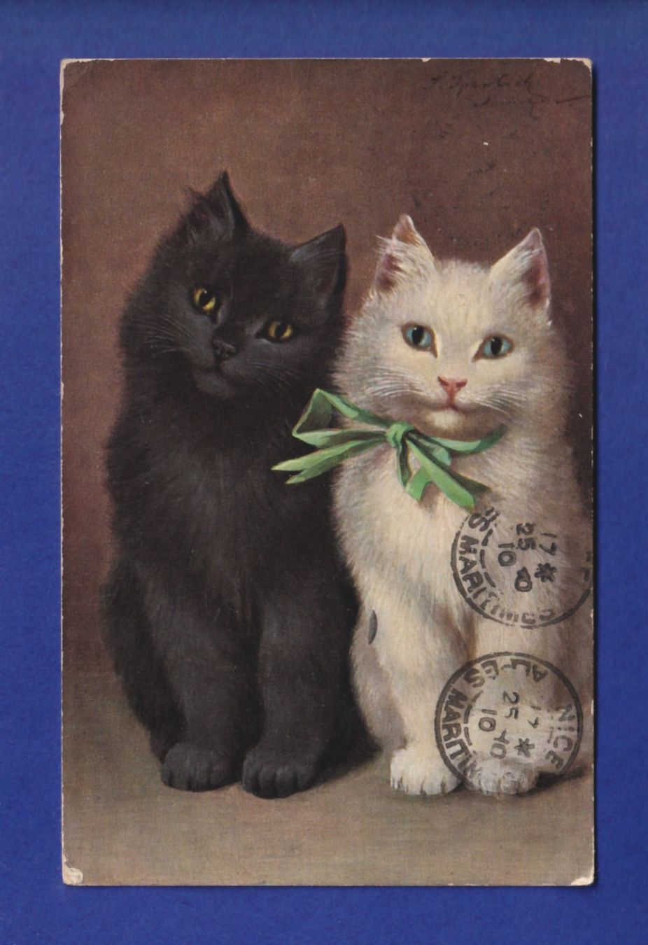 Cartoline postali: CHAT - 2 chats – Usato da Pully venduto da nicecards-shop