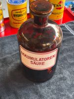 Antike Flasche Akkumulatoren Säure braun Glas Vintage 3 L