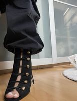 Eleganti sandali neri scamosciati River Island, taglia 39!
