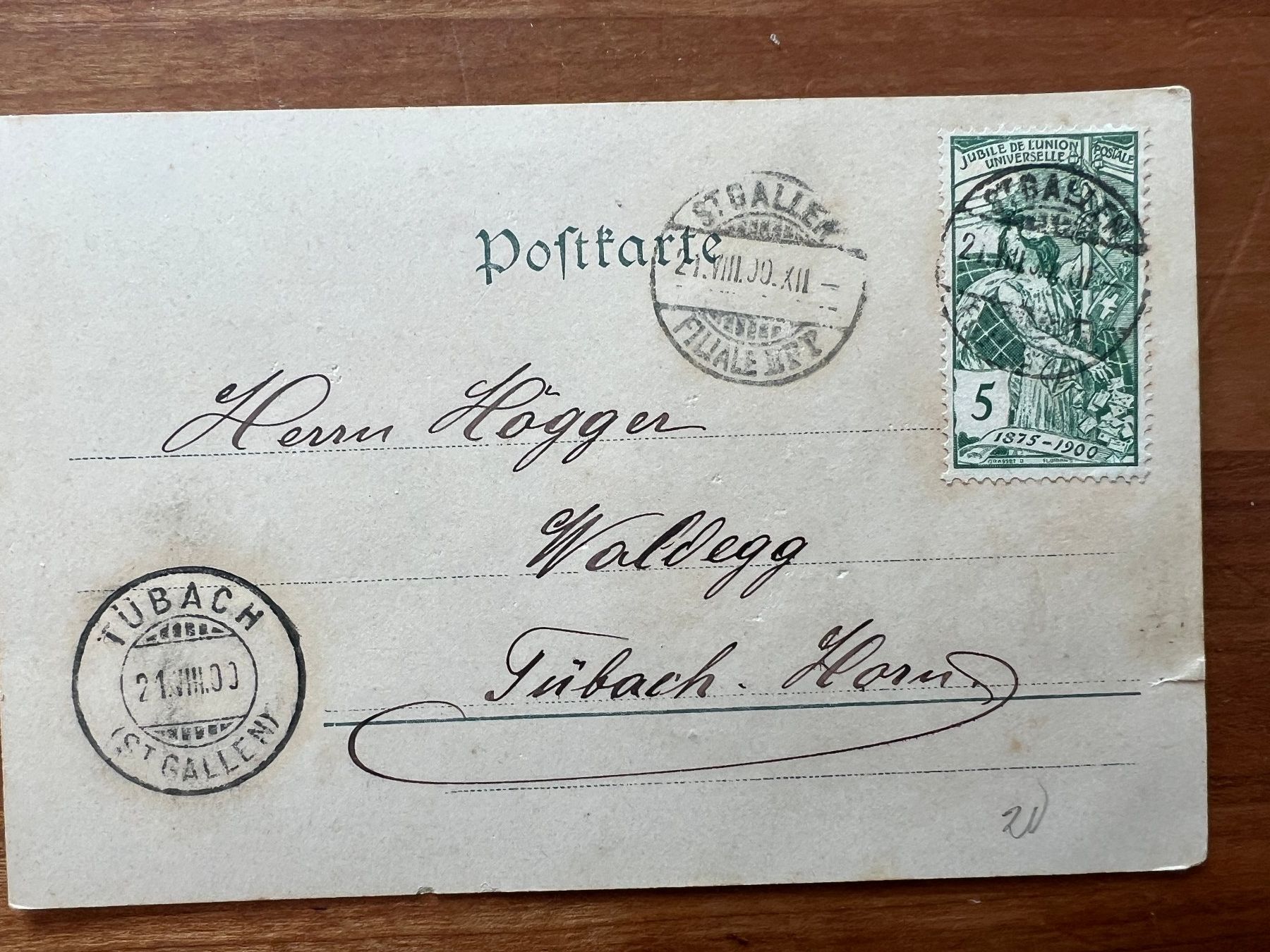 Cartoline postali: Postkarte Gltzer Perl  1900  R824) – Usato da Hinwil venduto da Sidi4 1