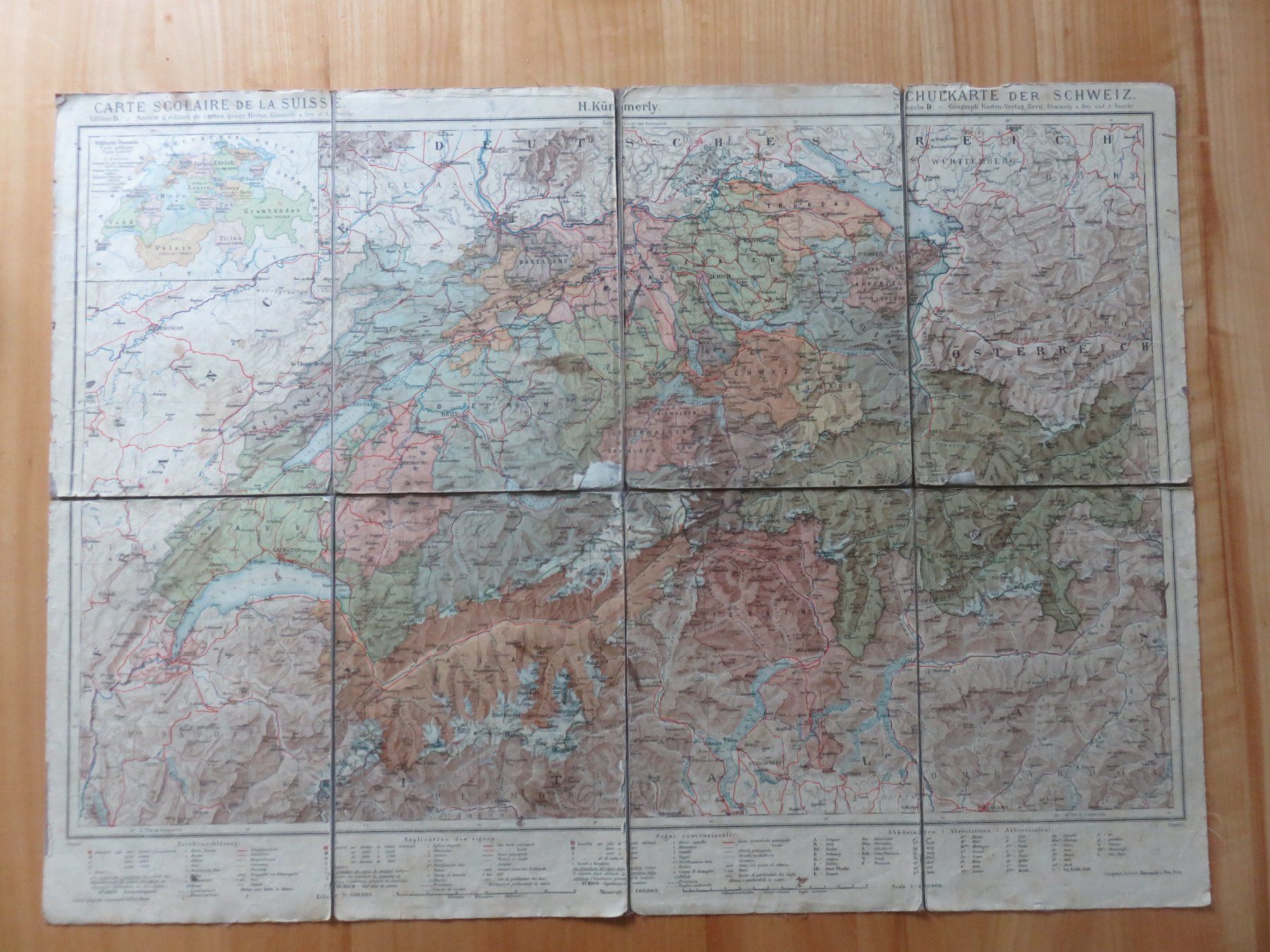 Cartine & Atlanti: 6 alte Schulkarten Schweiz, AG, BL, ZH – Usato da Reinach BL venduto da golf1997 6