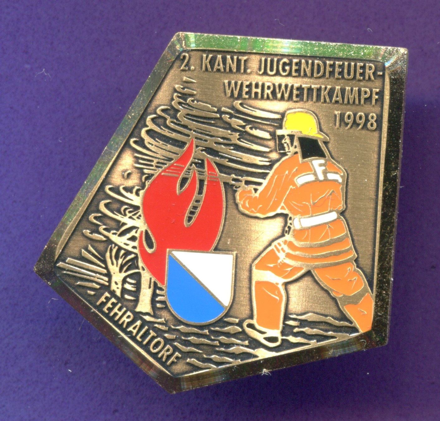 Plaketten & Abzeichen: Feuerwehrwettkampf FEHRALTORF  1998 – Gebraucht aus Winterthur von Sammleroase