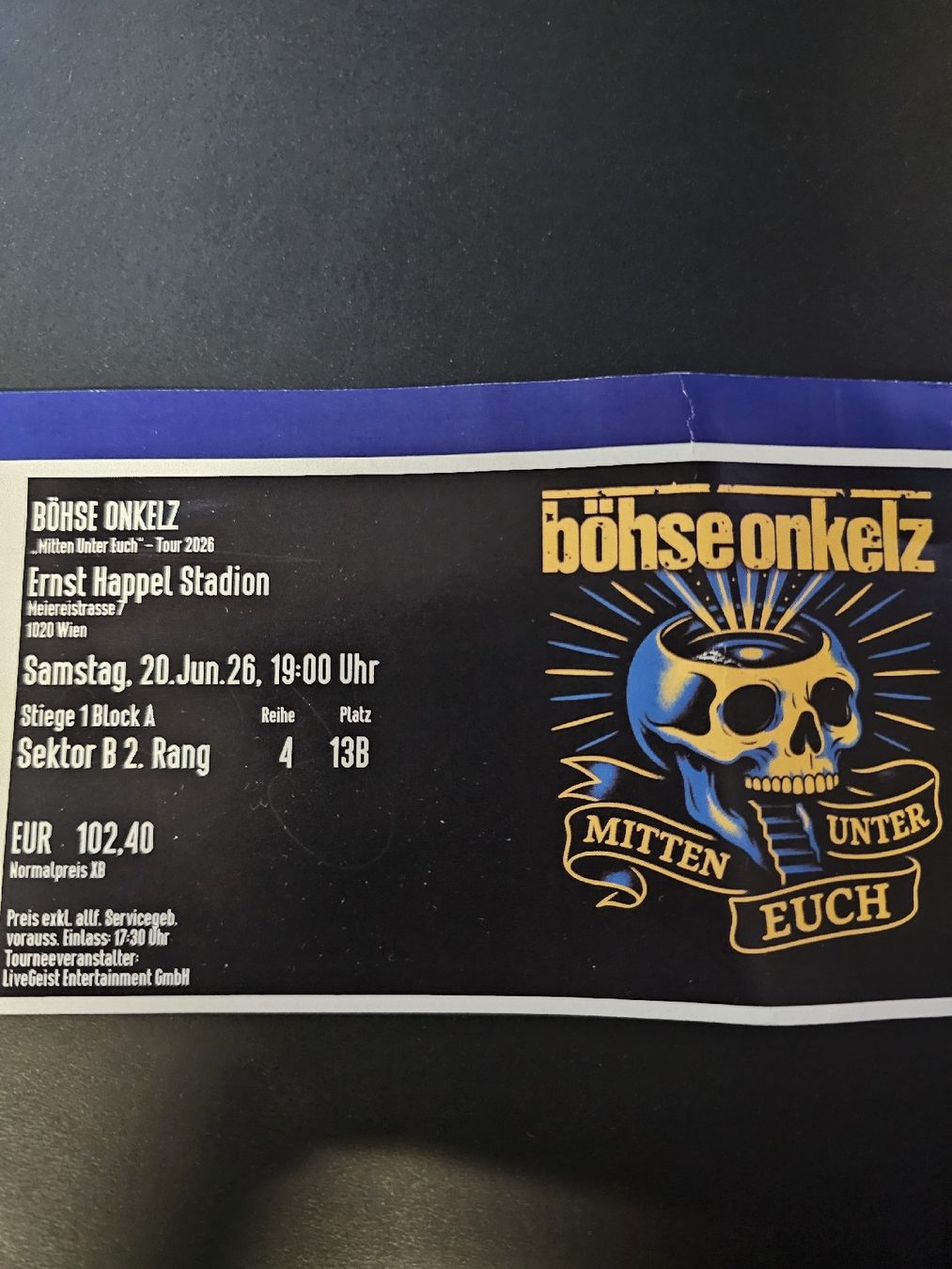 Biglietti: Böhse Onkelz Konzert Ticket – Nuovo e nell'imballaggio originale da Reinach BL venduto da Flaecky