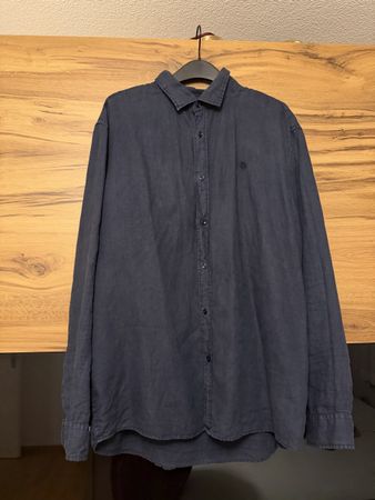 McNeal Herrenhemd Grösse XL. 100% Leinen. Dunkelblau.