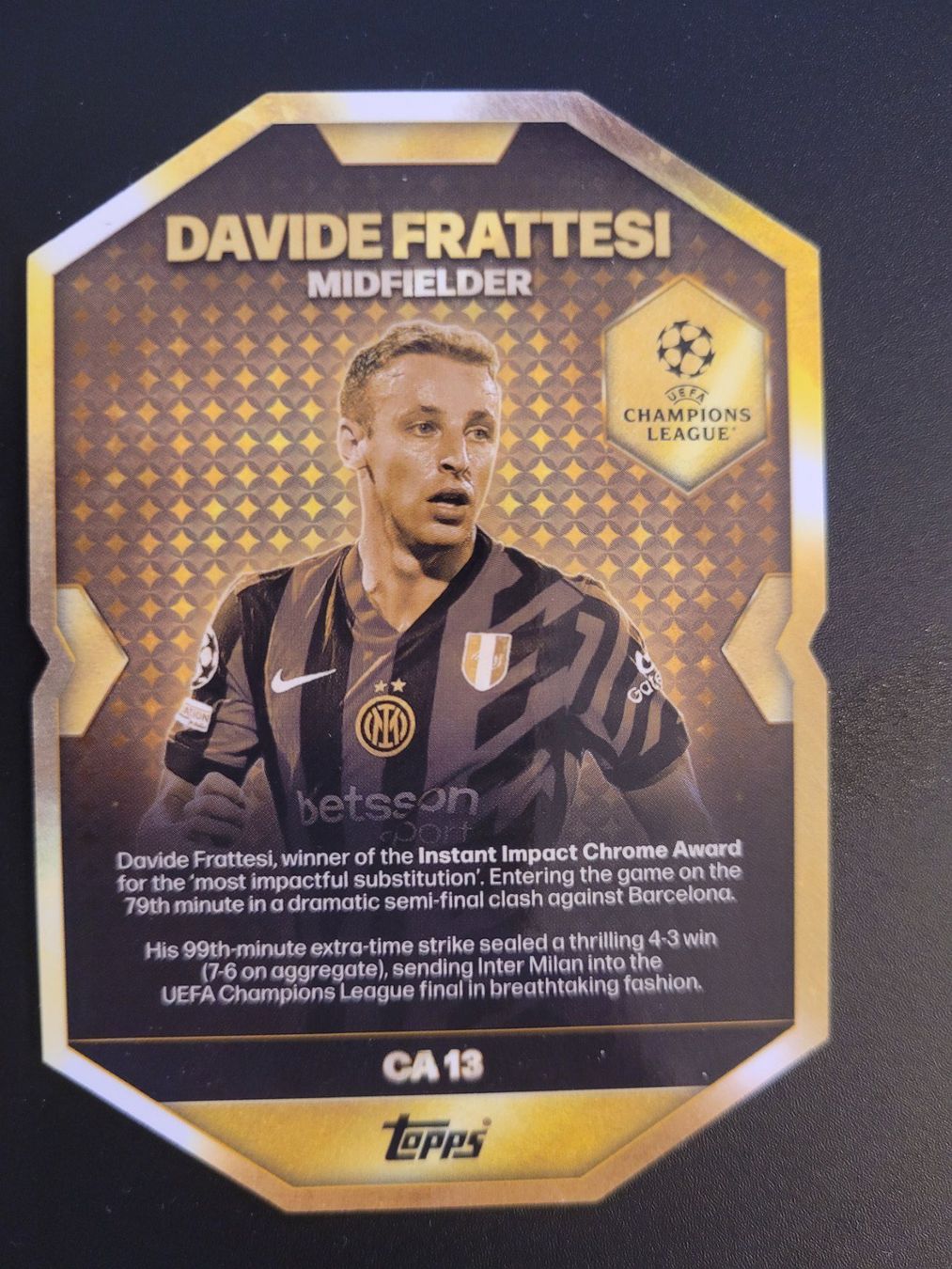Topps Carte collezionabili: Davide Frattesi Topps Inter Mailand - Instant Impact 2025/26 – Usato da Bauma venduto da Yotanke 1