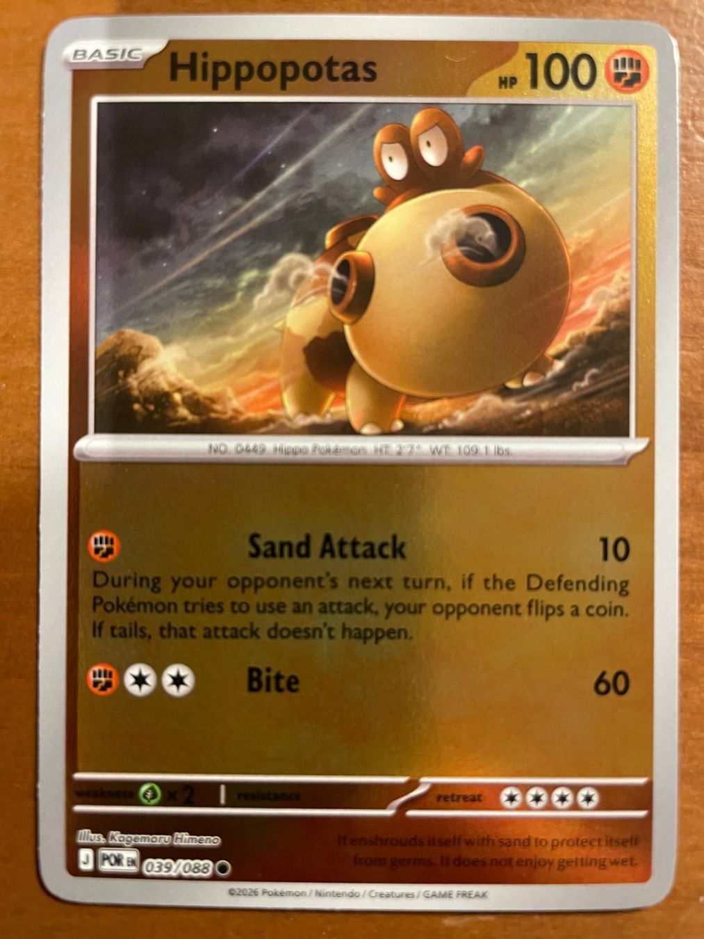 Pokémon Carte collezionabili: Pokemon Hippopotas Reverse (Versand gratis) – Nuovo (secondo la descrizione) da Chur venduto da Angerson