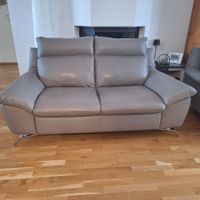 Pfister Ledersofa-Garnitur SILVIA, dunkelgrau, 2er+3er Relax