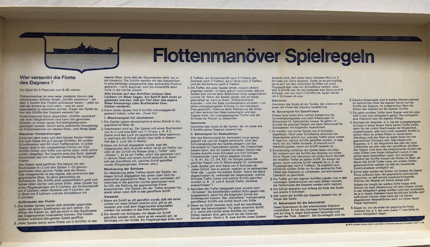 Spiele: FLOTTENMANÖVER - MB Spiel - 1972 – Gebraucht aus Schaffhausen von  3