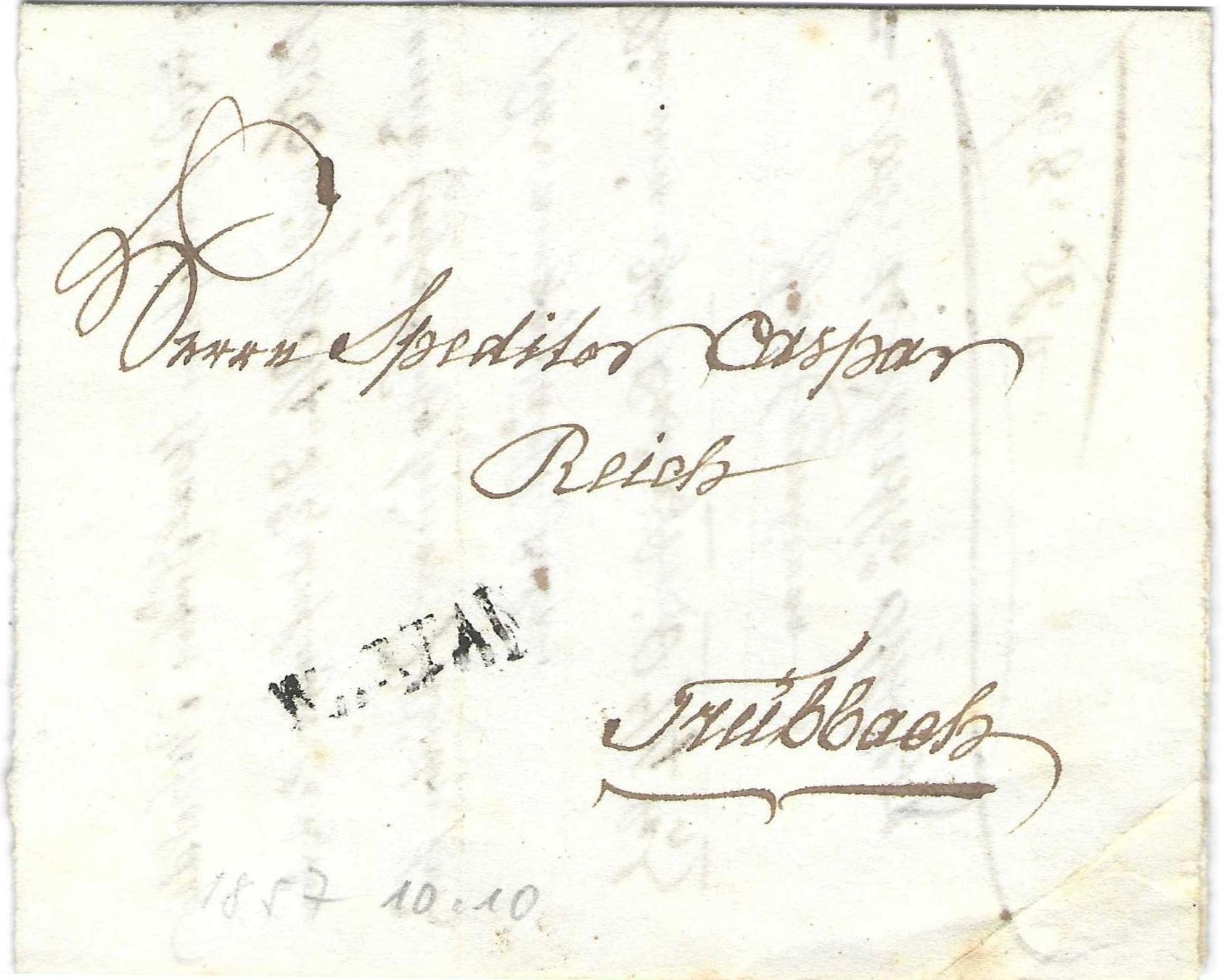 Tutti i francobolli: Faltbrief Azmoos - Trübbach 1857 – Usato da Wildhaus venduto da Brunphil