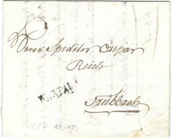 Faltbrief Azmoos - Trübbach 1857